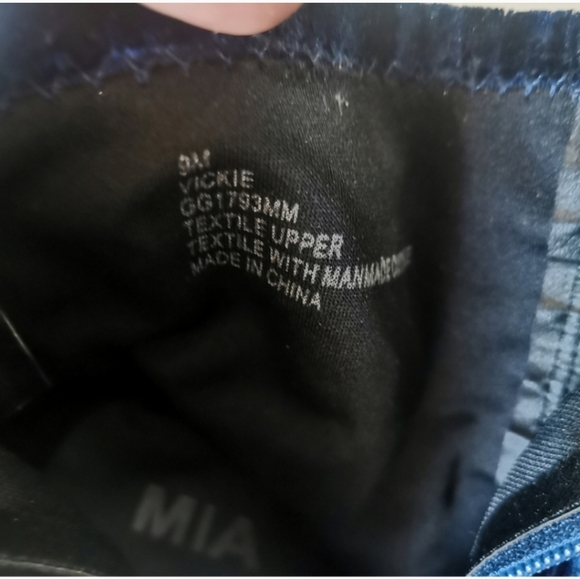 MIA Vicky Blue Velvet Ankle Boots | Block Heel | Size 9 - Picture 5 of 5